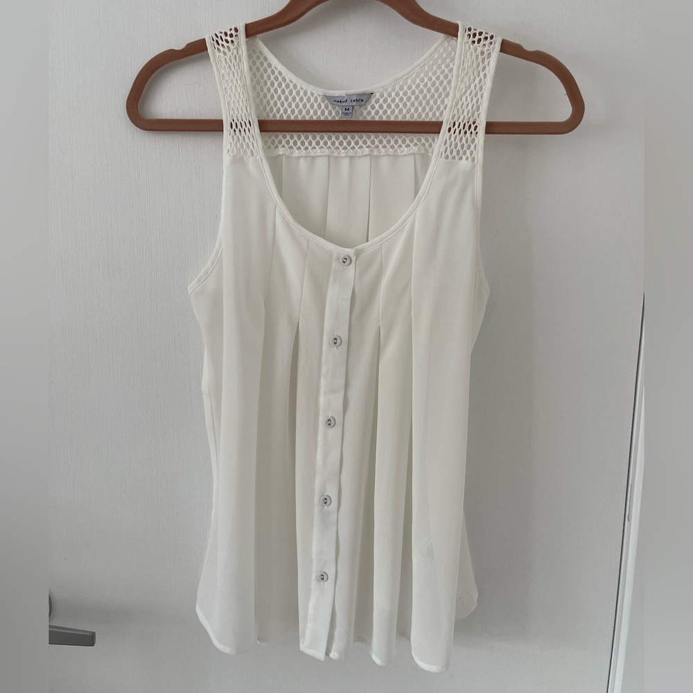 Naked Zebra Sheer Button Up Tanktop NWOT